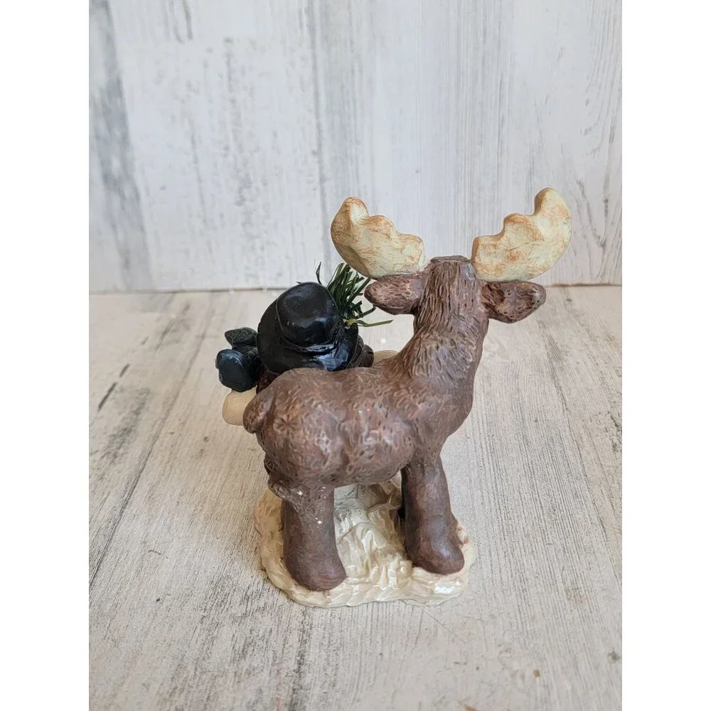 Woodland moose vintage snowman Home decor‎ figure bird
